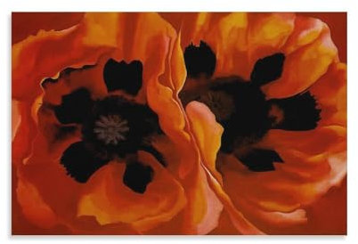 QINGYUAN Georgia O Keeffe Orientalisches Mohnblumen-Poster, Bild, Druck, Leinwand, Poster, Wandkunst, moderne Wohnkunstwerke, 40 x 60 cm