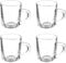 Set 4 tazas vidrio cafe con asa 80ml colección VIVALTO