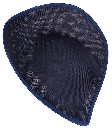 KANGQL Fascinator Base, tropfenförmiger Sinamay-Hutsockel, DIY, Sinamay-Untertasse, umgedrehte Krempe, Fascinator, Untertasse, Millinerie-Basis, Sinamay-Basis, Marineblau