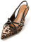 KaroNairy Kitten Heels for Women Pointed Toe Slingback Heels Closed Toe Wedding Dress Pumps with Buckles, Leopard Print, 6 UK