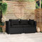 KATERYY 2-Sitzer-Sofa mit Kissen Schwarz Poly Rattan,Vielseitiges 2Sitzer RattanSofa für Innen und Außen in Schwarz