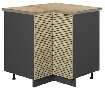 Vicco Eckschrank Fame-Line, Eiche Paneel, 80.5 cm, AP Eiche