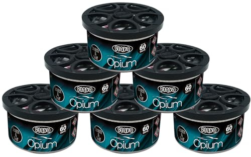 Opium Couture Car Air Freshener Tin – 60 Day Lost-Lasting, Strong, Odour Eliminating Designer Perfume Inspired Fragrance – Scented Air Freshener Car Accessories for Men and Women, 6 Pack