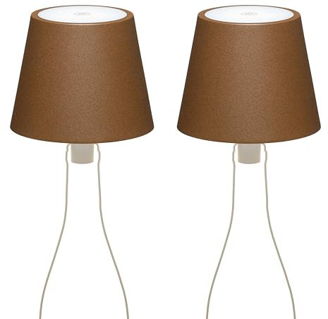 LA VILLE LUMIÈRE kit da 2 X MarieB Lampada LED Wireless, Ricaricabile e Dimmerabile, Abat-Jour per Interno/Esterno, 48h Autonomia, 3 Temperature di Luce, Alluminio, LVL(Mineral Corten)