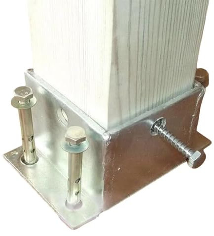 Edelstahl-Pfosten-Halterung für Holzpfosten, robuste Unterstützung für Deck-Pavillon, Pergola, Zaun, Geländer, Säulenschutz, 50 x 50 x 80 mm