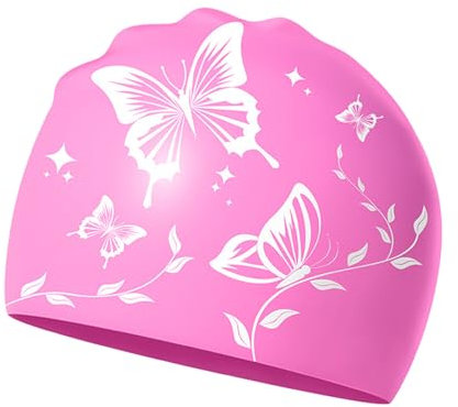 LUMOOM Cuffia Da Bagno Unisex Adulti, Cappello In Silicone Per Donna E Uomo, Cuffia Traspirante Per Capelli Lunghi E Corti, Perfetta Per Allenamento E Gare (Rosa)