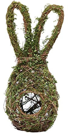 Toddmomy Simulation Anhang Mit Pflanzen-Design Kaninchen Ornament Osterhasen-dekor Nest Outdoor-Dekoration Realistisches Aussehen Naturnahe Elemente Gesundes Material Langlebige Dekoration