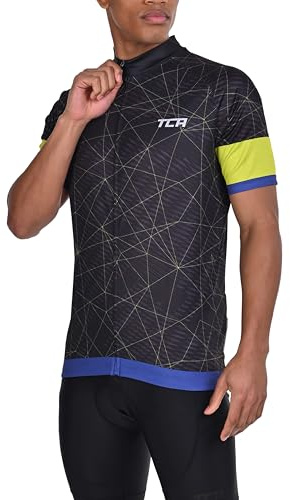 TCA Radtrikot für Herren - Fahrradtrikot für Männer - Rennrad Trikot Herren mit Taschen - Fahrradtrikot - Fahrradbekleidung - Radsport-Bekleidung - Radtrikot Kurzarm - Grafikschwarz, L