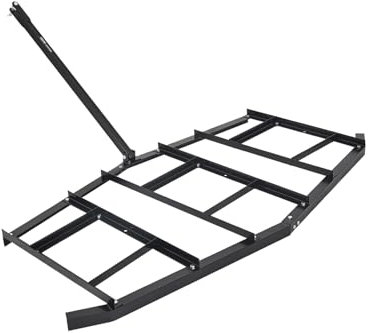 VEVOR Erpice Trainato Largo 2150 mm, Livellatrice per Vialetti in Acciaio Q235 con Barre Regolabili Attacco a Perno, Erpice Trattori da Vialetto per ATV, UTV, Giardino 2150 x 2120 x 110 mm