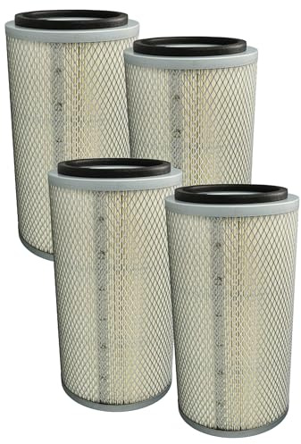 vhbw 4x Filterpatrone kompatibel mit RP-Tools RP-XI-SG990L V01 2017/05 Sandstrahlkabine - Papier-Filter mit Maschengitterkorb