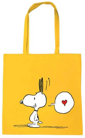 Logoshirt® Peanuts I Snoopy In Love I Baumwolltasche I gelb I Lizenziertes Originaldesign