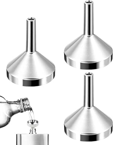 KEMUZ 3 Pezzi Imbuto Piccolo di Metallo Imbuto da Cucina Dia, 18mm Mini Imbuto in Alluminio per Bottiglie, Cucina, Cosmetici e Liquidi, Imbuto Riutilizzabile per Spezie e Oli