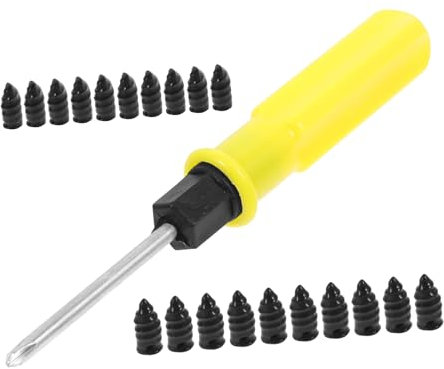 MAGICLULU Kit Riparazione Pneumatici Chiodi in Plastica 21 Pezzi Per Auto e Include Cacciavite Per Forature e Riparazioni Rapide