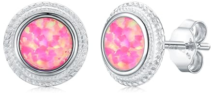 Twoowl Opal Ohrringe 925er Sterling Silber Ohrstecker Opal schmuck Geschenke für Frauen Mädchen