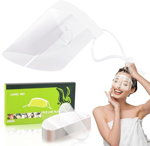 GEU 50Pcs Clear Face Visors Plastic Clear Eye Shield After Cataract Surgery Transparent Shower Protector Waterproof Makeup Face Shield Protector for Hairspray Eyelash Haircut Extensions Salon