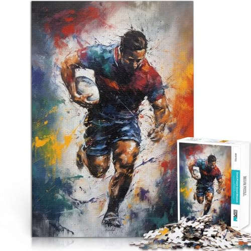Adults 1000 Pieces Puzzle Rugby Warrior Familienspiel zum Stressabbau, schwierige Herausforderung Kunstwerk Geschenk52x38cm