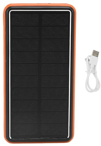 Marhynchus Caricatore di Caricatore Solare Banca Elettrica 50000MAH Solar Power Bank USB Solare con Luce a LED per Viaggi di Emergenza da Campeggio All'aperto (ORANGE)