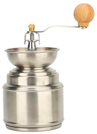 Macinacaffè Professionale K Ultra Grinder Caffè Manuale, Macinino Macina Caffè Dosacaffe per Moka in Acciaio Inox e Legno - Design a Manovella, Multiuso per Casa e Feste