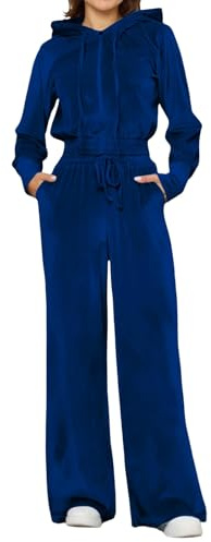 Cowyens Jogginganzug Damen Set Winter mit Kapuze Trainingsanzug 2-Teilig Kuschelig mit Reissverschluss Hosenanzug Sportlich Elegant Zweiteiler Jogging Anzug Tracksuit & Sporthose Sportanzug