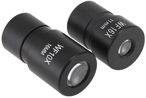 Biological Microscope Eyepiece WF10X/WF16X - Wide-Angle Glass Lens with Metal Case,1pcs(10X)