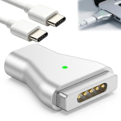 Voltvera USB C auf Magnet Adapter Set für MagSafe‑2, 100W PD Ladekonverter mit 1m USB‑C auf USB‑C Kabel 5A mit E‑Mark Chip, Typ-C auf Magnetische 2 für MacBook Air/Pro 2013–2015 Laptop
