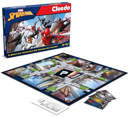 Winning Moves Cluedo Gioco da Tavolo Italiano Spiderman - Giochi da Tavolo Adulti e Bambini, per 2 a 6 Giocatori, Giochi da Tavolo Bambini 8 Anni