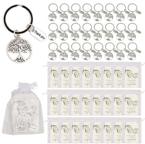 Keboyoe Lebensbaum Schlüsselanhänger Lebensbaum Anhänger mit Beutel,Karte | Lebensbaum Mitgebsel für Hochzeit Taufen Kommunionsfeiern Lebenbaum Partygeschenk Lebensbaum Dankeschön-schlüsselanhänger