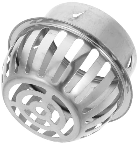 TIKODIDA Protector de Canalones de Acero Inoxidable 201 Redondo, Rejilla de Desagüe para Terraza y Patio Exterior, Tapa de Bajante Malla Antiparásitos, 110 MM