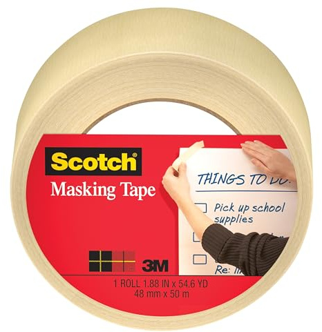 Scotch Home and Office Masking Tape, 1.88-Inch by 60 Yards,Tan (3439)