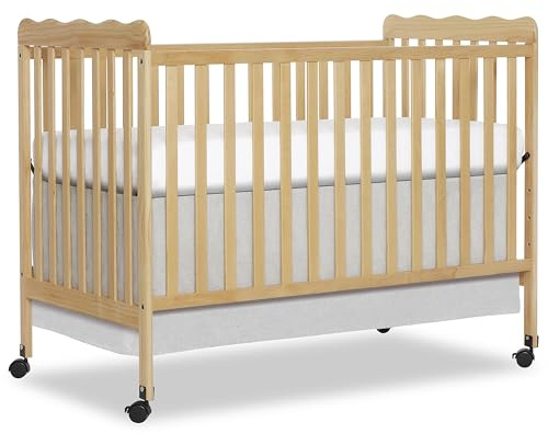 Dream On Me Carson Classic 3-in-1 Convertible Full-Size Baby Crib in Natural, GreenGuard Gold & BSA, 4 Mattress Heights, Converts to Day & Toddler Bed, Locking Wheels, Classic Nursery Design