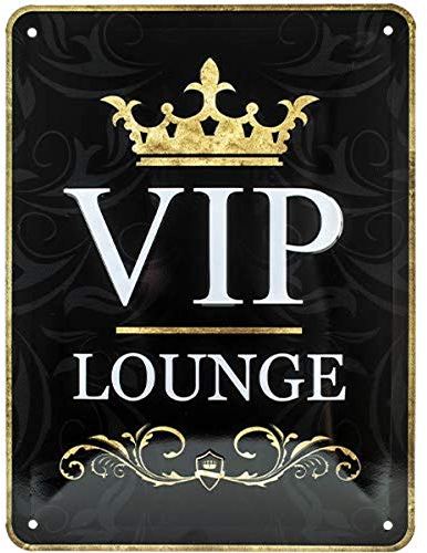 Nostalgic-Art Retro Blechschild, 15 x 20 cm, VIP Lounge – Geschenk-Idee für besondere Menschen, aus Metall, Vintage Design, Blechschilder Sprüche