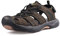 GRITION Mens Hiking Sandals Closed Toe Walking Sandals Hook and Loop Mesh & PU Upper Adjustable Heel Strap for Sports and Outdoors Trekking Summer Beach (40 EU / 25.17cm, Braun)