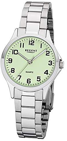 Regent Damen Analog Quarz Uhr mit Edelstahl Armband 12220989