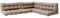 Vicco Palettenkissen Set Flocken, Outdoor Kissen, Sand, 7 Teile