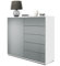 Vladon Sideboard Ben V2, Made in Germany, Kommode mit 1 Tür und 5 Schubladen, Weiß matt/Graphit Seidenmatt (79 x 74 x 36 cm)