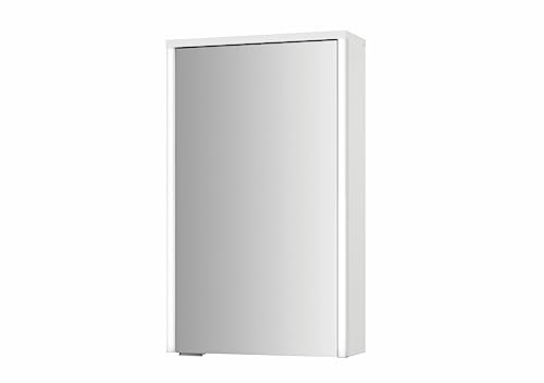 Sieper Spiegelschrank Gabun 2L MDF/Holz in der Farbe Weiss mit Beleuchtung