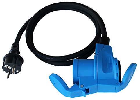 Adapter Caravan Camping Boot Schukostecker auf Winkelkupplung 3x2,5mm² 16A 1,5m