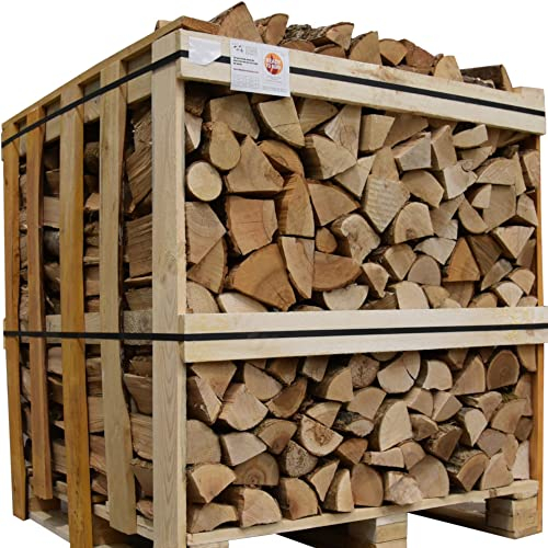 Kiln Dried Ash Firewood Crate (1200 Litres) - 2m³ Dry Ash Hardwood Firewood, Fire Logs, Wood, Heat Logs, Perfect for Log Burner, Wood Burner, Fire Pit, Fireplace, Pizza Oven & Chiminea | Ready To Burn