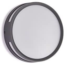 LUTEC LED Außen-Deckenleuchte Rola, moderne Außenleuchte in Anthrazit aus Aluminium,18,3cmØ,runde Wandleuchte,Outdoor Wandlampe