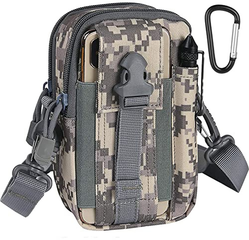 flintronic Tactical Waist Bags, Universal Outdoor Waist Bag | Molle EDC Pouch + Outdoor Hook | Utility Gadget Waist Bag with Cell Phone Holster for Sports, Hiking, Camping, Traveling