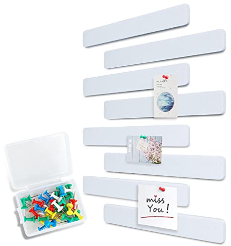 Uoisaiko Filz Pinnwand Selbstklebend mit 40 Pinnnadeln, 8 Stück Pinnwand Bar Streifen Filzboard Memotafeln Fotos Filzplatte Bulletin Board Wanddekoration für Büro Küche