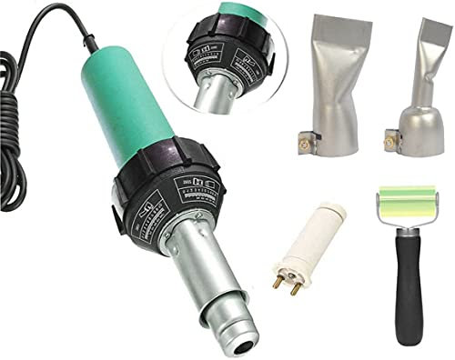 Beyondlife 1600W Plastic Welder Hot Air Welder Heating Gun PVC Vinyl Rod Welding Hot Gas Pistol Tool Kit with Two Flat Speed Nozzles