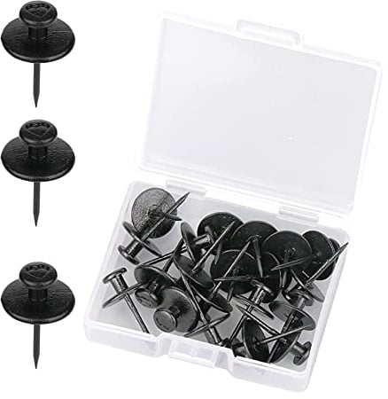 SAVITA 20pcs Picture Hangers Nails Double-Headed Wall Nails Pushpin Hook Hangers Decorative Push Pin Hooks for Home classroom Office Study Room Drywall (Black)
