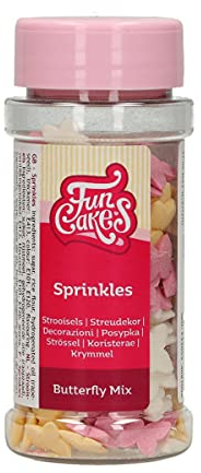 FunCakes Schmetterlinge Mix: Kuchenstreusel, guter Geschmack, perfekt zum Dekorieren von Kuchen, Cupcake-Streusel. 50 g.
