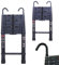 Extension Folding Ladder, 6.2M Telescopic Ladder Aluminum with 2 Hooks, EN131 Standard 330lbs Load Capacity Compact Folded Size, Multi-Purpose Home DIY Office Ladder, Black