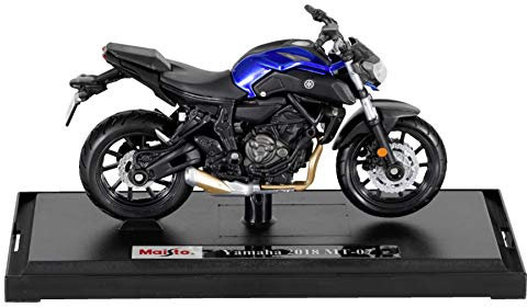 GZM Modellino di Moto Yamaha MT-07 1:18 Realistico, Materiale in Gomma, Tutte le Stagioni, Bambino, Adolescente, Adulto