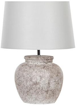 Klassische Tischlampe Keramiksockel Steinoptik 47 cm beige Mareb
