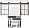 YIMING 366 cm/12 FT Sistema di Porta Scorrevole, Binario per Porta Scorrevole con 4 Sezioni Binario e 4 Roulette, Porta Scorrevole Esterno Muro, Acciaio al Carbonio, Nero Classico per 2 Portes