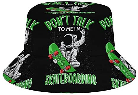 Don't Talk to Me I'm Skateboarding Bucket Hat Sommerhüte für Damen Herren, Unisex Strand Sonnenhut Outdoor Sports Travel Hat