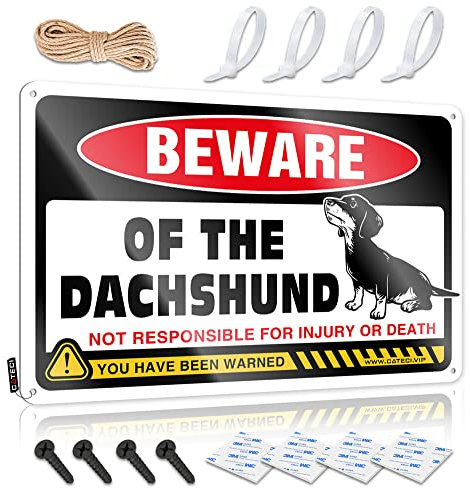 CakJuice Lustige Wandschilder Vorsicht vor Dackel Schild Lustige Jagd Geschenke Coole Poster für Jungs (Größe: 20 x 30 cm)